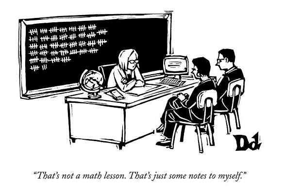 Teacher Drawing - At A Parent-teacher Conference by Drew Dernavich