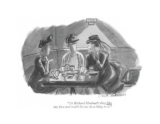 Natural Drawing - They Like My Face by Helen E Hokinson