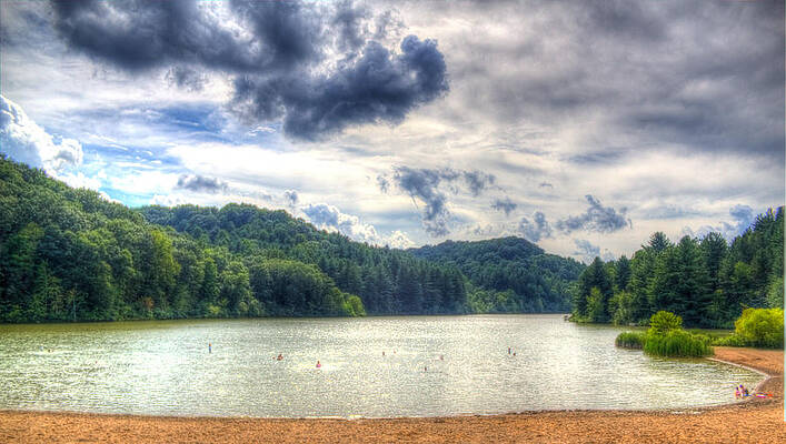 Blue Wall Art featuring the photograph At The Lake by Jonny D
