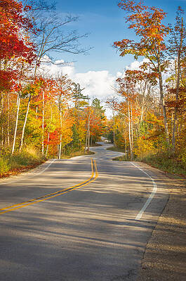 Wall Art featuring the photograph Autumn Afternoon On The Winding Road by Duluth To Door County Photography