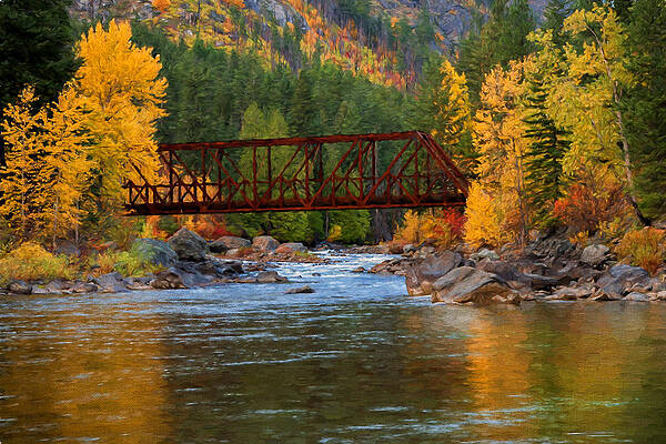Washington Photograph - Autumn Crossing by Mary Jo Allen