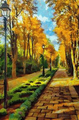 Wall Art featuring the painting Autumn In Public Gardens by Jeffrey Kolker