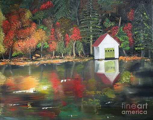 Painting - Autumn - Lake - Reflecton by Jan Dappen