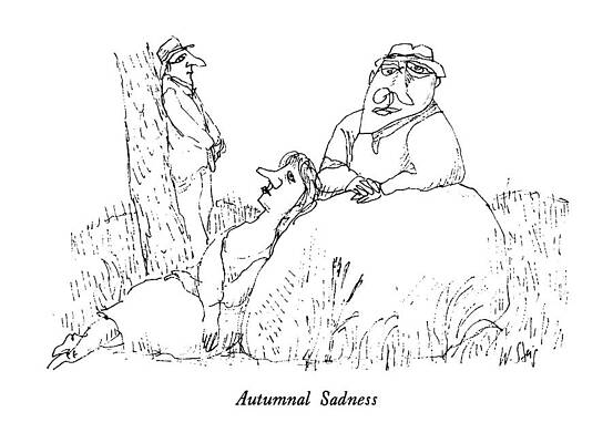 Background Drawing - Autumnal Sadness by William Steig