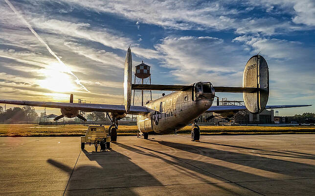 Sunrise Wall Art featuring the photograph B-24 Sunrise by David Hart