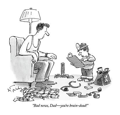 Humorous Doctor's Diagnosis Drawing