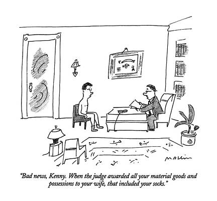 Lawyer Delivers Bad News to Client Drawing