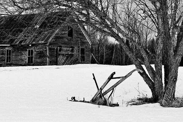 Wall Art featuring the photograph Barn And Plow Jefferson NH by Jeff Sinon