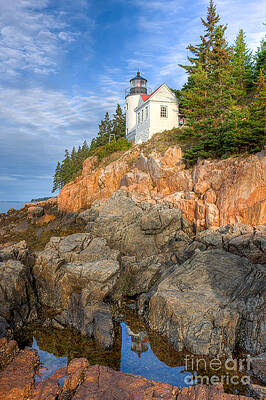 Reflection Wall Art featuring the photograph Bass Harbor Head Light III by Clarence Holmes