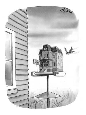Bates Motel Birdhouse Satire Wall Art