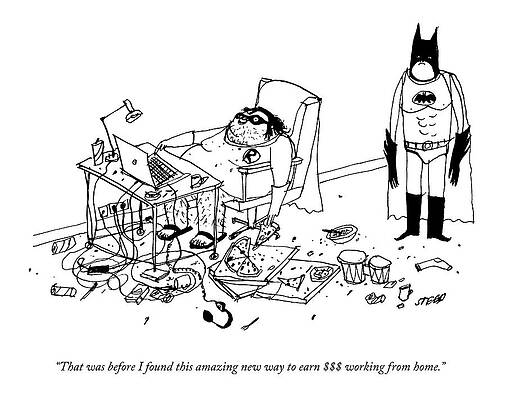 Batman and Lazy Superhero Duo Wall Art