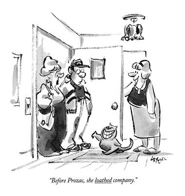 Paw Wall Art featuring the drawing Before Prozac by Lee Lorenz