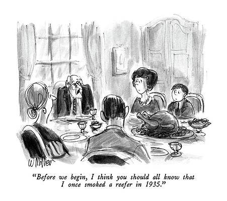 Celebration Drawing - Before We Begin by Warren Miller