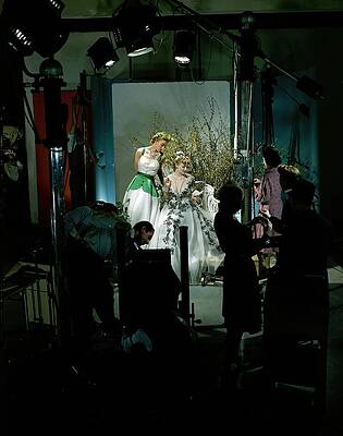 Shoot Wall Art featuring the photograph Behind The Scenes Of A Fashion Shoot by Edward Steichen