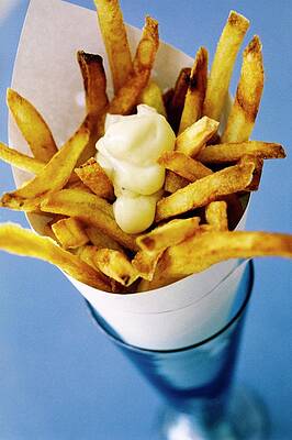 Crispy Fries with Mayonnaise Photograph
