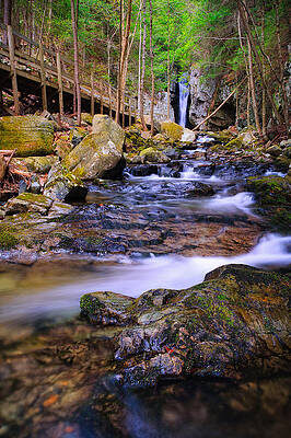 Cloud Wall Art featuring the photograph Below The Falls Shannon Brook Below The Falls Of Song by Jeff Sinon