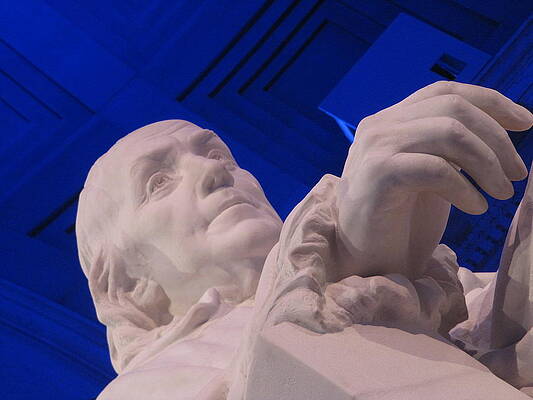 Historical Wall Art featuring the photograph Ben Franklin In Blue I by Richard Reeve