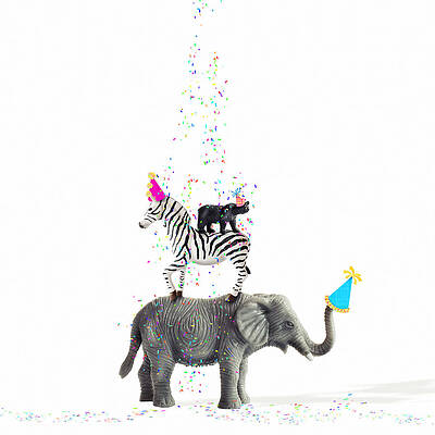 Party Animals with Confetti Wall Art