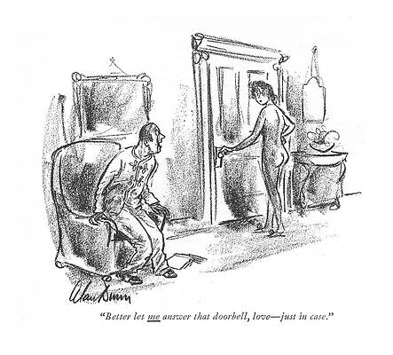 Nude Drawing - Better Let Me Answer That by Alan Dunn