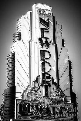 California Wall Art featuring the photograph Big Newport Edwards Theater Marquee In Newport Beach by Paul Velgos