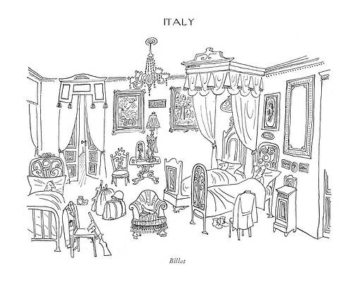 Attractive Drawing - Billet by Saul Steinberg