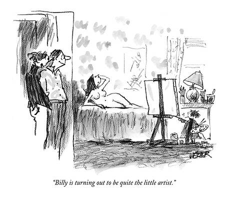 Naked Drawing - Billy Is Turning Out To Be Quite The Little by Robert Weber
