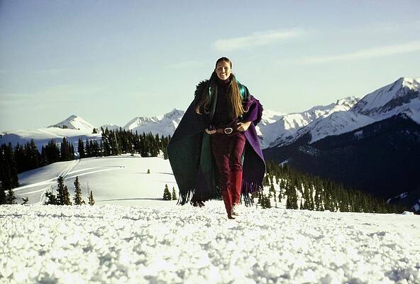Colorado Photograph - Birgitta Af Klercker Wearing A Ruana by Arnaud de Rosnay