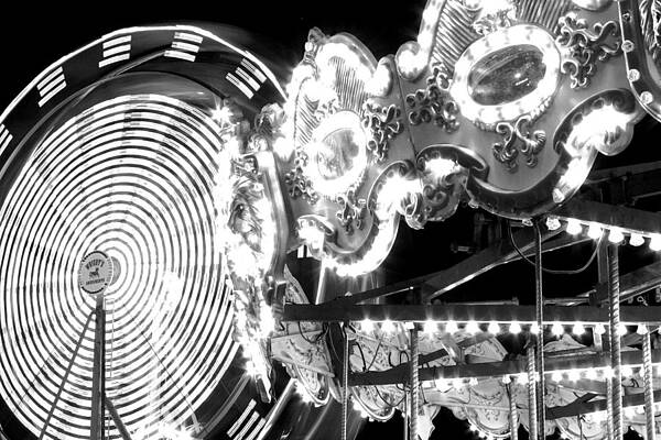 Colorado Photograph - Black And White Carnival Rides by Jeff Stoddart