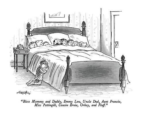 Prayer Drawing - Bless Mommy And Daddy by Henry Martin