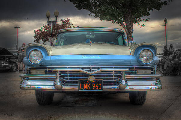 Show Wall Art featuring the photograph Blue Fairlane by Carla E