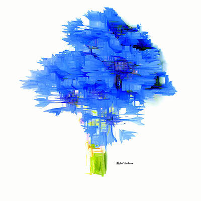 Nature Wall Art featuring the digital art Blue Flower Bouquet by Rafael Salazar