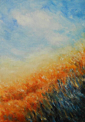 Flower Wall Art featuring the painting Blue Flowers 2 by Jane See