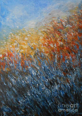 Flower Wall Art featuring the painting Blue Flowers by Jane See