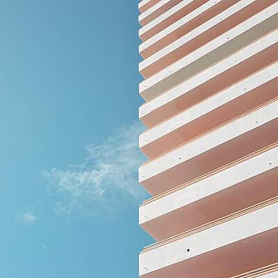 Wall Art featuring the photograph Blue Sky, Thin White Cloud And White by Dorte Fjalland