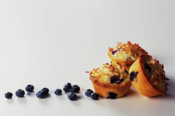 Baking Wall Art featuring the photograph Blueberry-coconut Pound Cakes by Romulo Yanes