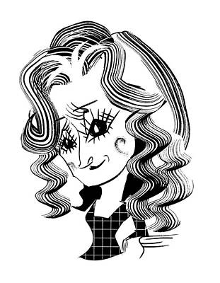 Whimsical Wall Art featuring the drawing Bonnie Raitt by Tom Bachtell