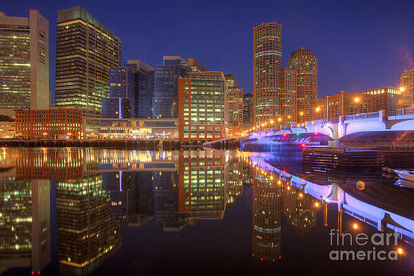 Massachusetts Wall Art featuring the photograph Boston Fort Point Channel Morning Twilight I by Clarence Holmes