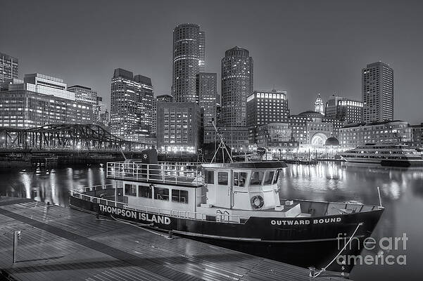 Massachusetts Wall Art featuring the photograph Boston Harbor And Skyline Morning Twilight II by Clarence Holmes