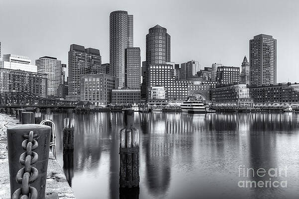 Massachusetts Wall Art featuring the photograph Boston Harbor And Skyline Morning Twilight IV by Clarence Holmes