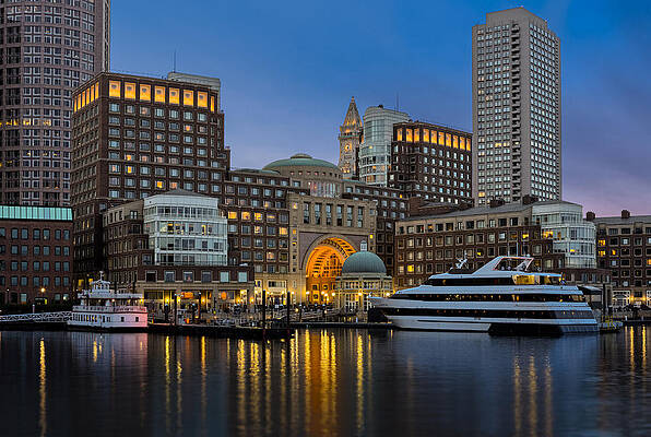 Boston Harbor at Dusk Photograph