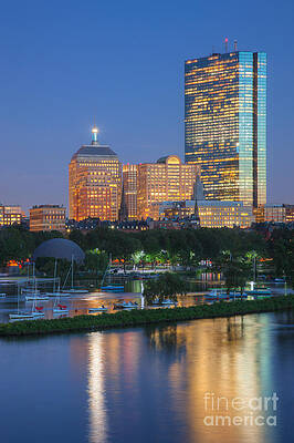 Massachusetts Wall Art featuring the photograph Boston Night Skyline I by Clarence Holmes