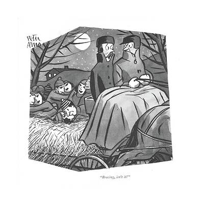 Lover Drawing - Bracing, Isn't It? by Peter Arno