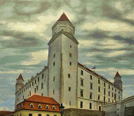 Wall Art featuring the painting Bratislava Castle by Jeffrey Kolker