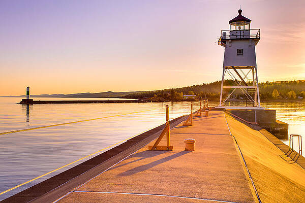 Lighthouse at Golden Hour Wall Art