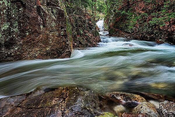 Cloud Wall Art featuring the photograph Bridal Veil Falls Castle In The Clouds Moultonborough NH by Jeff Sinon