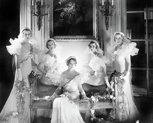 Elegant Bridesmaid Group Portrait Photograph