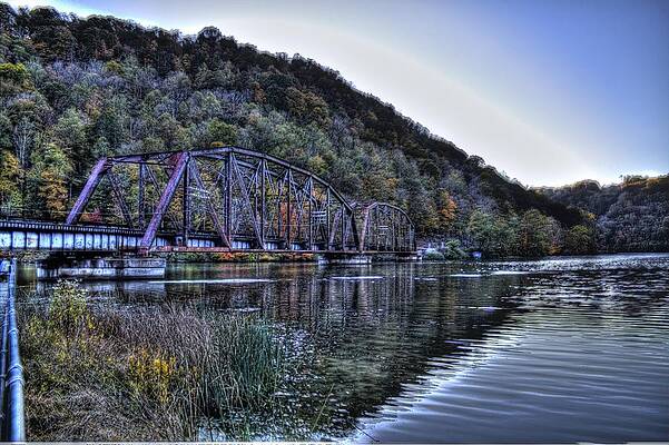 Green Wall Art featuring the photograph Bridge On A Lake by Jonny D