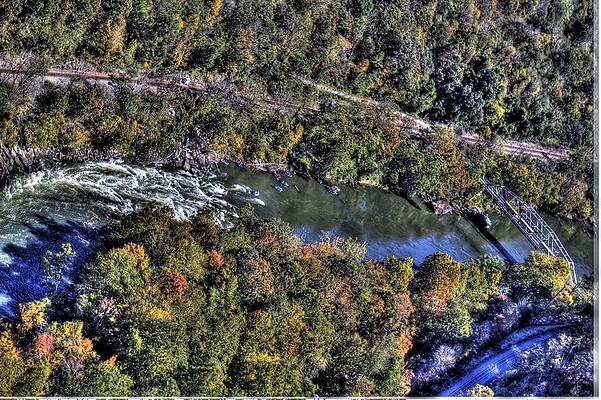 Green Wall Art featuring the photograph Bridge Over River by Jonny D
