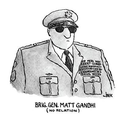 Peace Drawing - Brig. Gen. Matt Gandhi by John Jonik