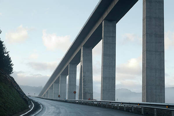 Wall Art featuring the photograph Brigde And Road by Hepatus